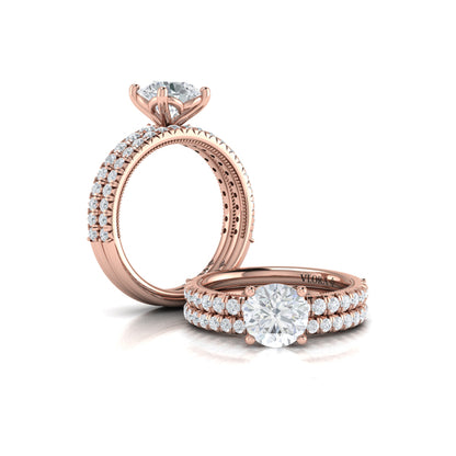 Matching Bands Wedding Band in 14K Rose Gold by Vlora Bridal