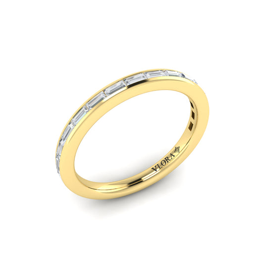 Matching Band for Modern Trio Oval Bezel Engagement Ring