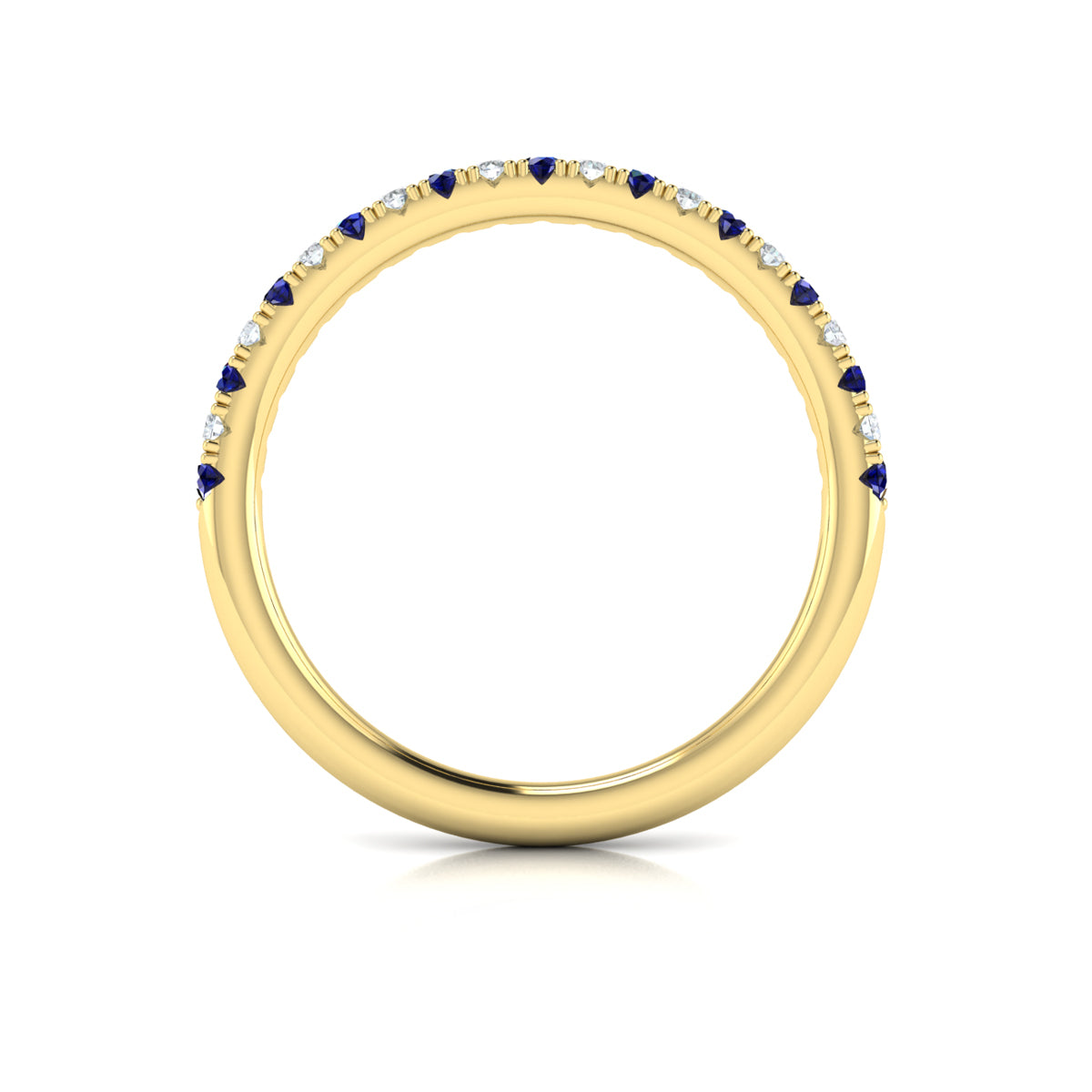 Slim Sapphire and Diamond Stackable Band