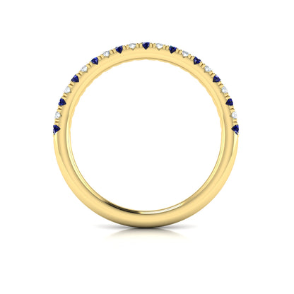 Slim Sapphire and Diamond Stackable Band