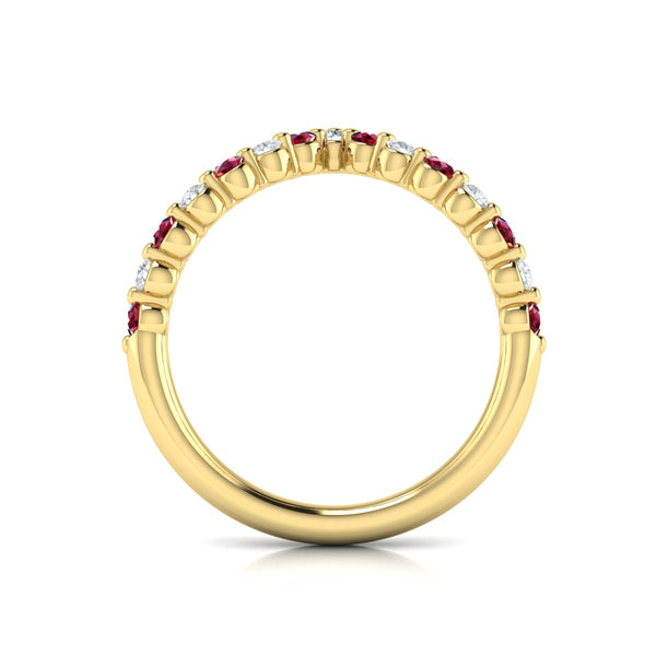 Diamond and Ruby Chevron Ring