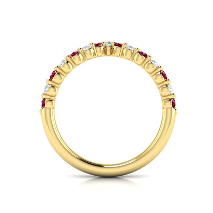 Diamond and Ruby Chevron Ring