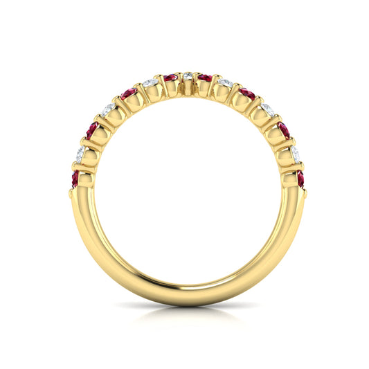 Diamond and Ruby Chevron Ring