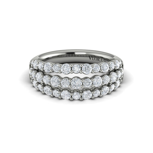 Diamond Double Row Statement Ring