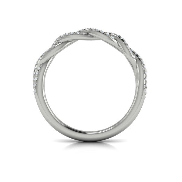 Matching Band for Twist Diamond Engagement Ring with Hidden Halo