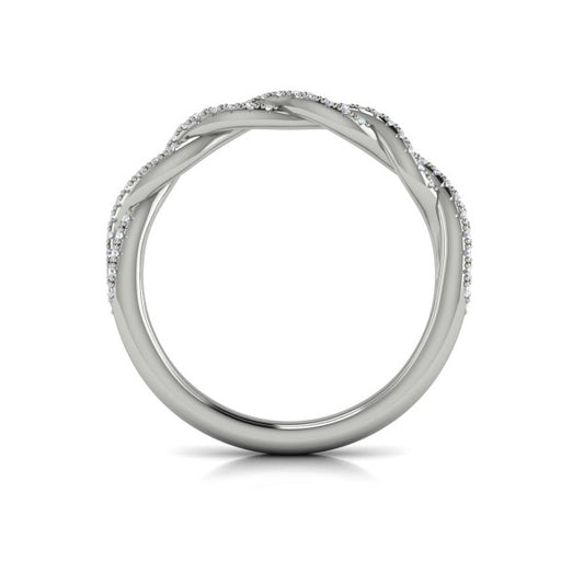 Matching Band for Twist Diamond Engagement Ring with Hidden Halo