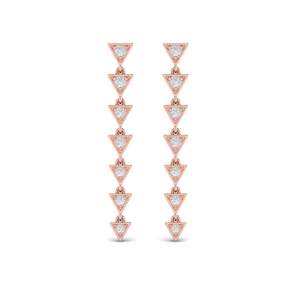 Diamond Trinity Drop Statement Earrings