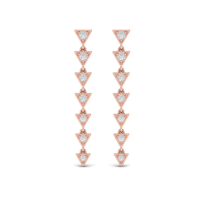 Diamond Trinity Drop Statement Earrings