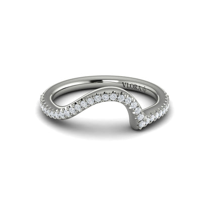 Matching Band for Modern Swirl Pavé Halo Engagement Ring