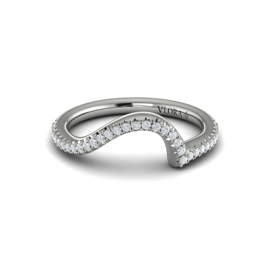 Matching Band for Modern Swirl Pavé Halo Engagement Ring