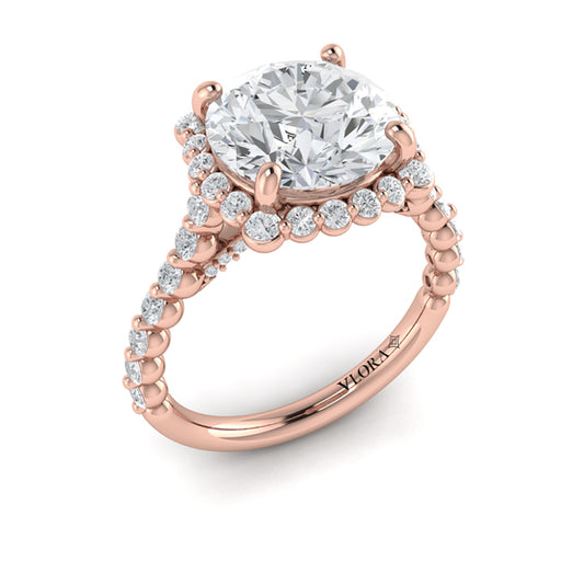 Floating Halo Round Engagement Ring