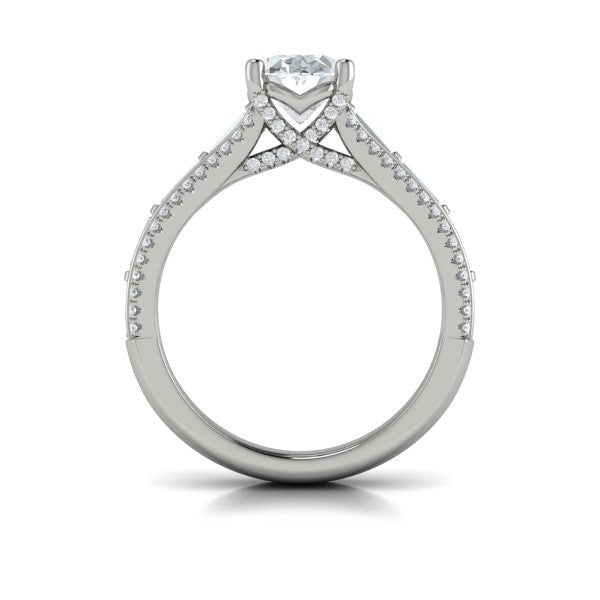 Oval Classic Engagement Ring in Platinum by Vlora Bridal