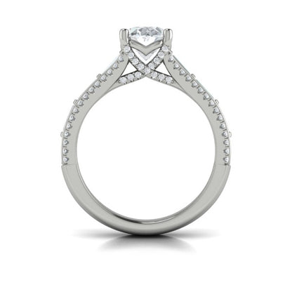 Oval Classic Engagement Ring in Platinum by Vlora Bridal