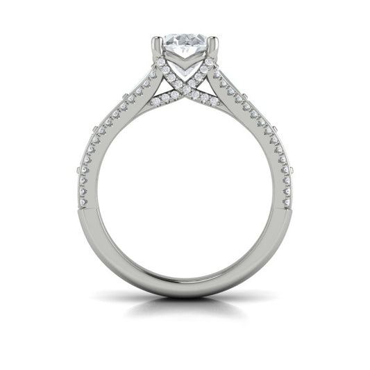 Oval Classic Engagement Ring in Platinum by Vlora Bridal