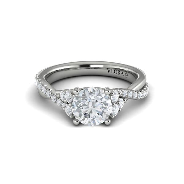 Round Classic Engagement Ring in Platinum by Vlora Bridal