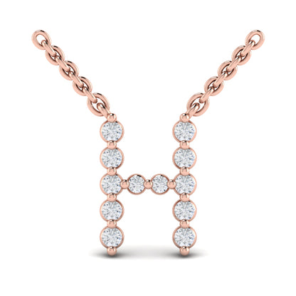 Diamond Alphabet Pendant Necklace, H