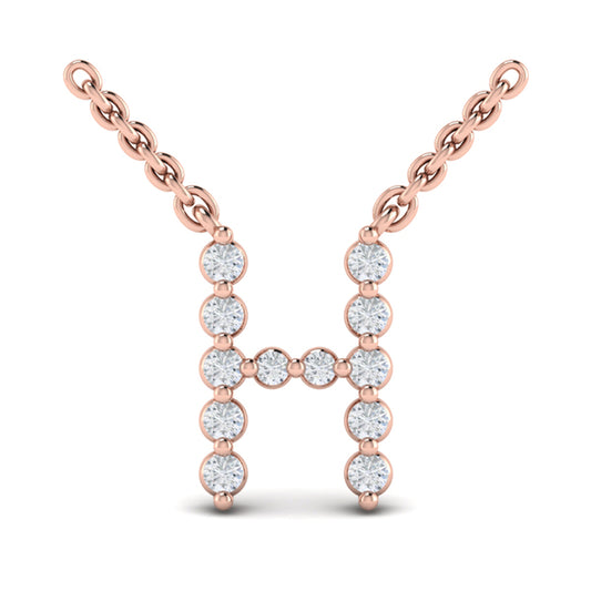 Diamond Alphabet Pendant Necklace, H