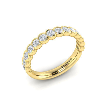 Matching Band for Round Diamond Engagement Ring with Bezel-Set Diamond Band