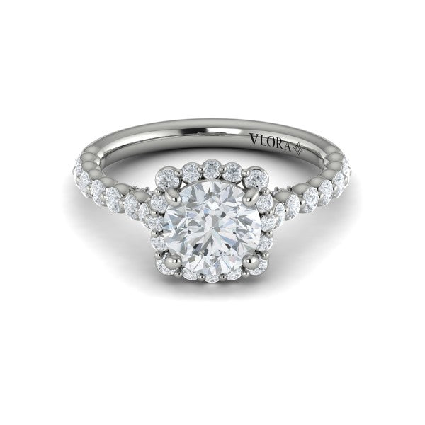 Floating Halo Round Engagement Ring