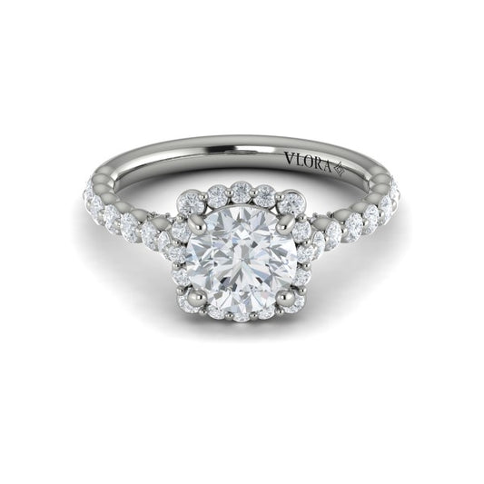 Floating Halo Round Engagement Ring