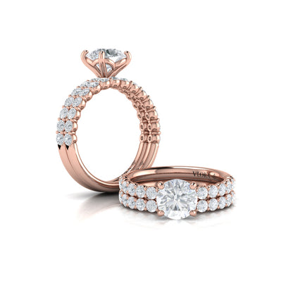 Matching Bands Wedding Band in 14K Rose Gold by Vlora Bridal