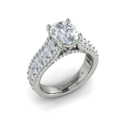 Oval Classic Engagement Ring in Platinum by Vlora Bridal