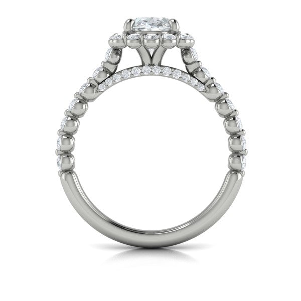 Floating Halo Oval Engagement Ring
