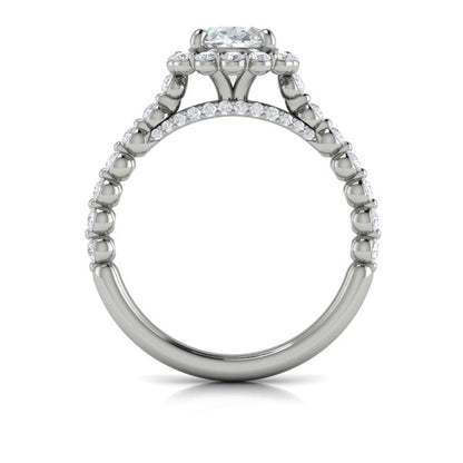 Floating Halo Oval Engagement Ring