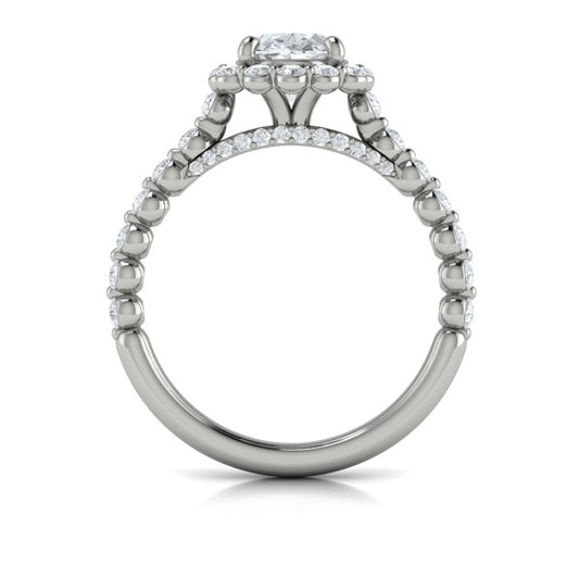 Floating Halo Oval Engagement Ring