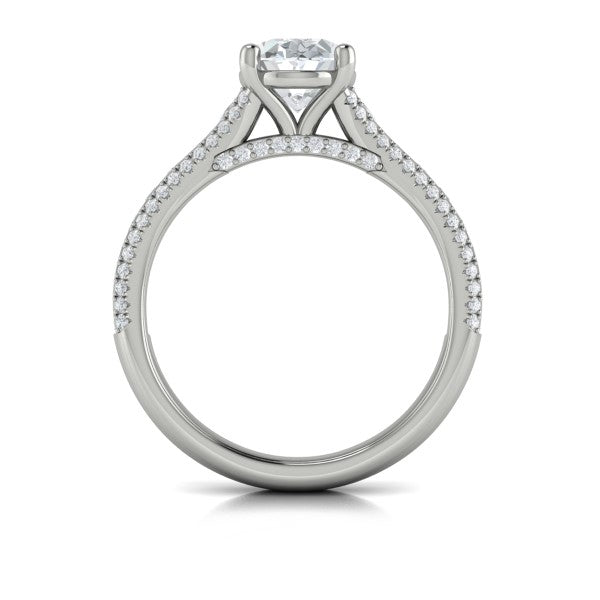 Opulent Cathedral Oval Diamond Engagement Ring