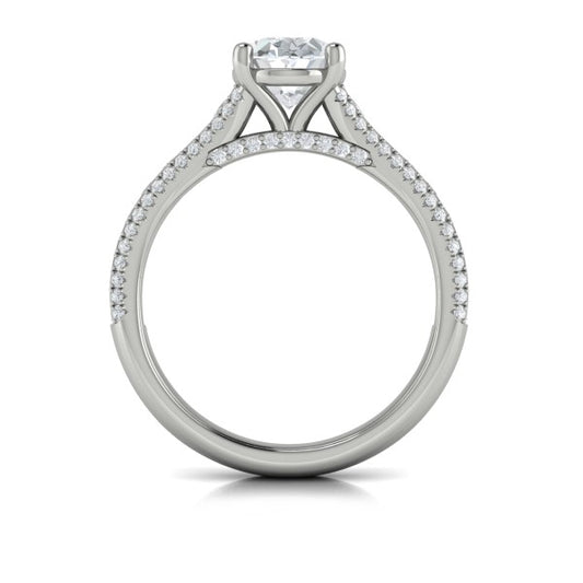 Opulent Cathedral Oval Diamond Engagement Ring