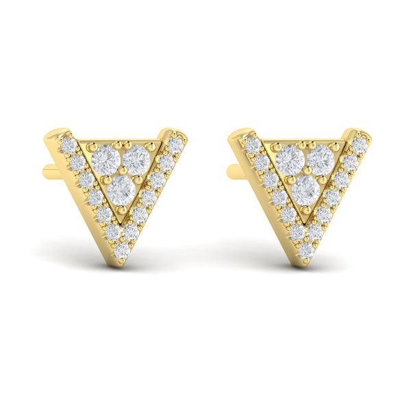 Diamond Trinity Stud Earrings