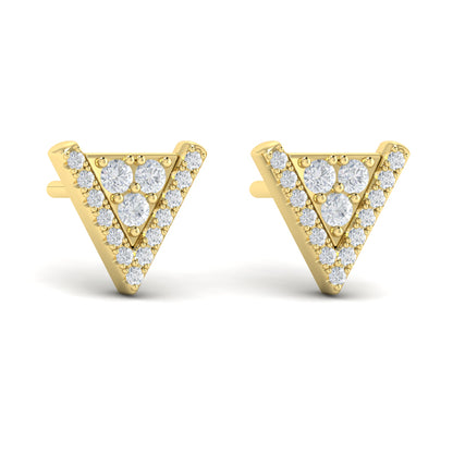 Diamond Trinity Stud Earrings