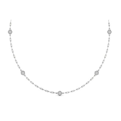 Multi Diamond Honeycomb Link Necklace