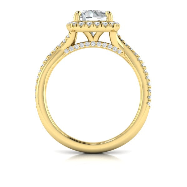 Entwined Euro Halo Round Engagement Ring