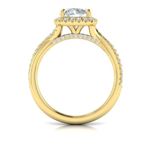 Entwined Euro Halo Round Engagement Ring
