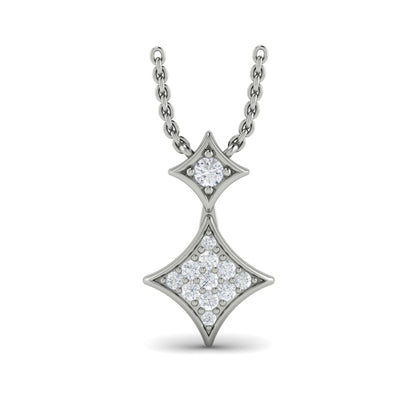Diamond Cluster Double Vlora Star Pendant Necklace