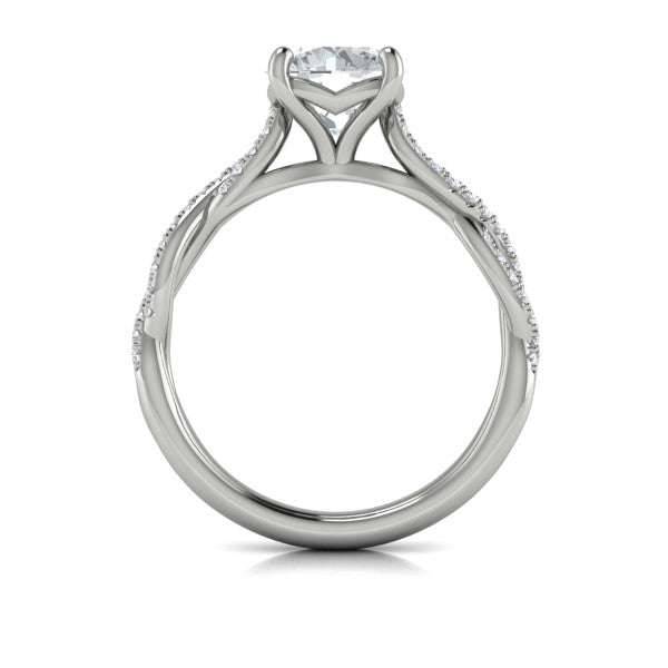 Round Classic Engagement Ring in Platinum by Vlora Bridal