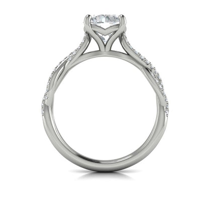 Round Classic Engagement Ring in Platinum by Vlora Bridal