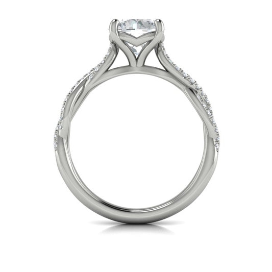 Round Classic Engagement Ring in Platinum by Vlora Bridal