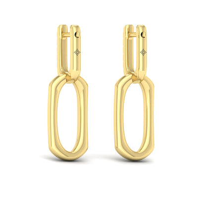 Diamond Accent North South Open Oval Pendant Link Earrings