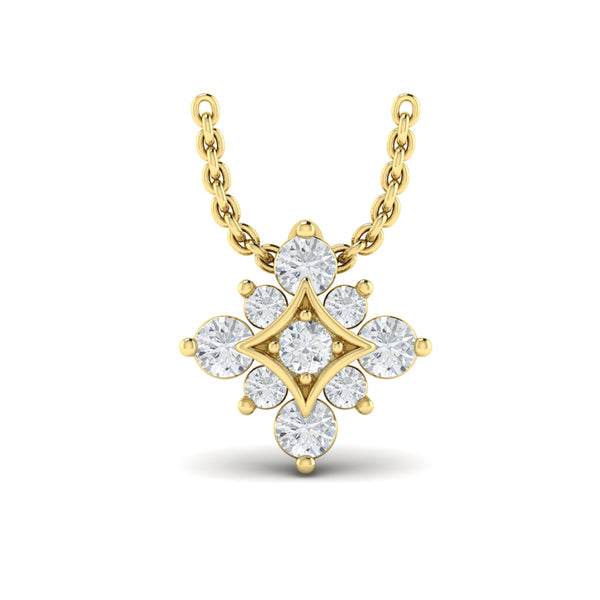 Floating Diamond Star Pendant Necklace