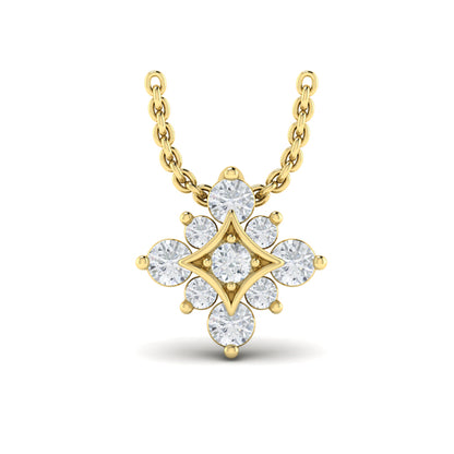 Floating Diamond Star Pendant Necklace