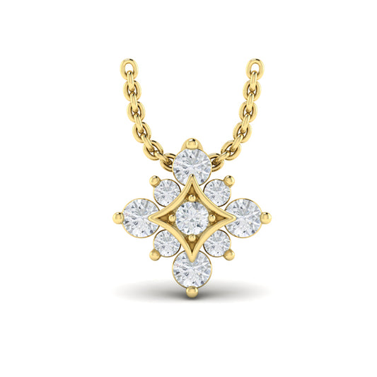 Floating Diamond Star Pendant Necklace