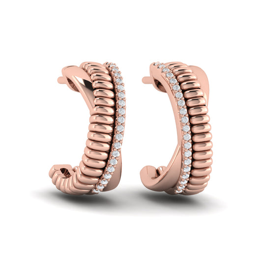 Textured Crossed Hoop Earrings