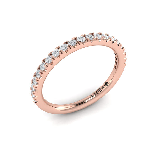 Matching Bands Wedding Band in 14K Rose Gold by Vlora Bridal