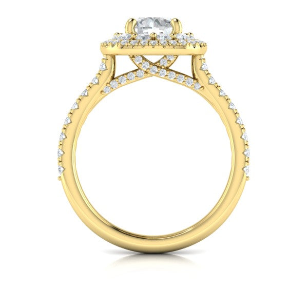 Double Euro Halo Round Engagement Ring