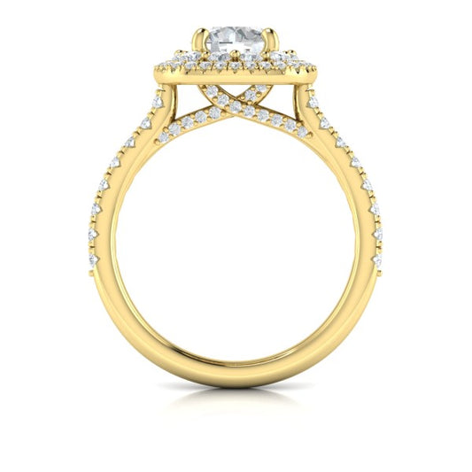 Double Euro Halo Round Engagement Ring