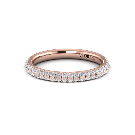 Matching Bands Wedding Band in 14K Rose Gold by Vlora Bridal