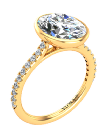 Classic Bezel Set Oval Engagement Ring